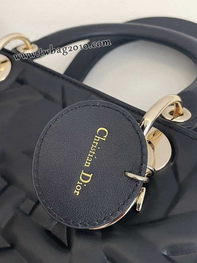 Dior专柜新款迪奥顶级原单Lady最新秋冬系列几何图形手提黑色女包 djfk1021